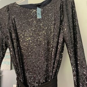 Dark navy sequin dress, fits size 14 knee length
